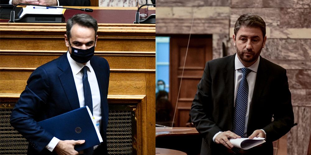 Το ολιγόλεπτο τετ α τετ Μητσοτάκη – Ανδρουλάκη στη Βουλή