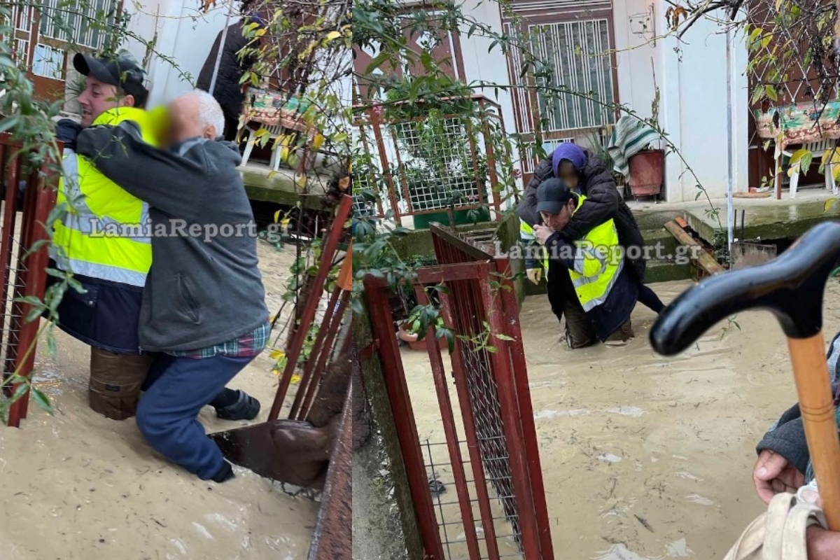 Λαμία: «Έπνιξε» όλη την πόλη ο Σπερχειός - Εκκενώνεται το χωριό Κόμμα, απεγκλωβίζουν ανθρώπους κουβαλώντας τους στην πλάτη [βίντεο]