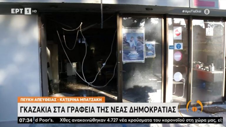 Πεύκη: Επίθεση με γκαζάκια σε γραφεία της ΝΔ