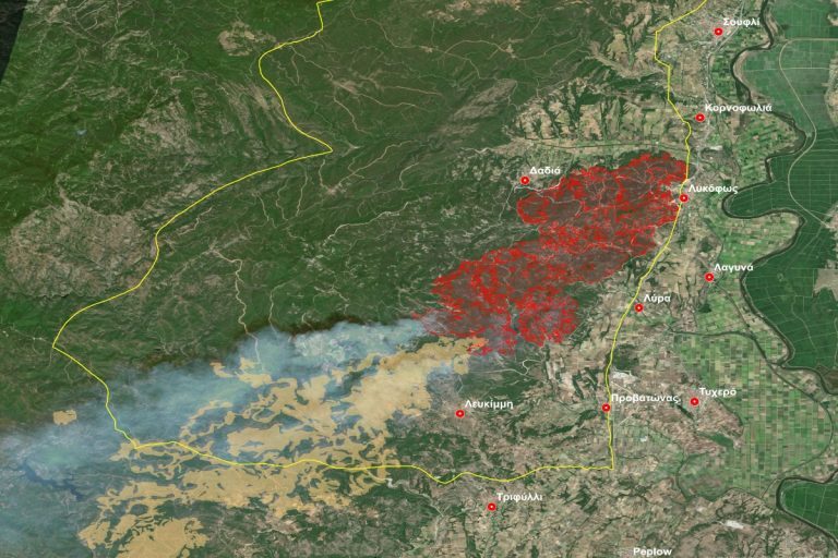 Φωτιά στη Δαδιά: Σε καλύτερη κατάσταση το πύρινο μέτωπο – 35.780 στρέμματα και πλέον έχουν παραδοθεί στις φλόγες