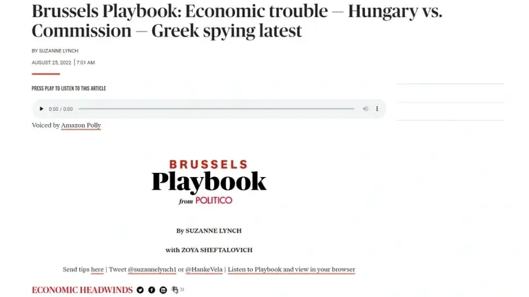 Ανασκευάζει το Politico το χθεσινό δημοσίευμα για την Ελλάδα