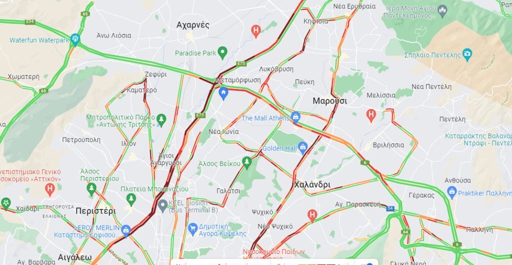 Κίνηση τώρα: Χάος στον Κηφισό – Στα 14 χιλιόμετρα το μποτιλιάρισμα