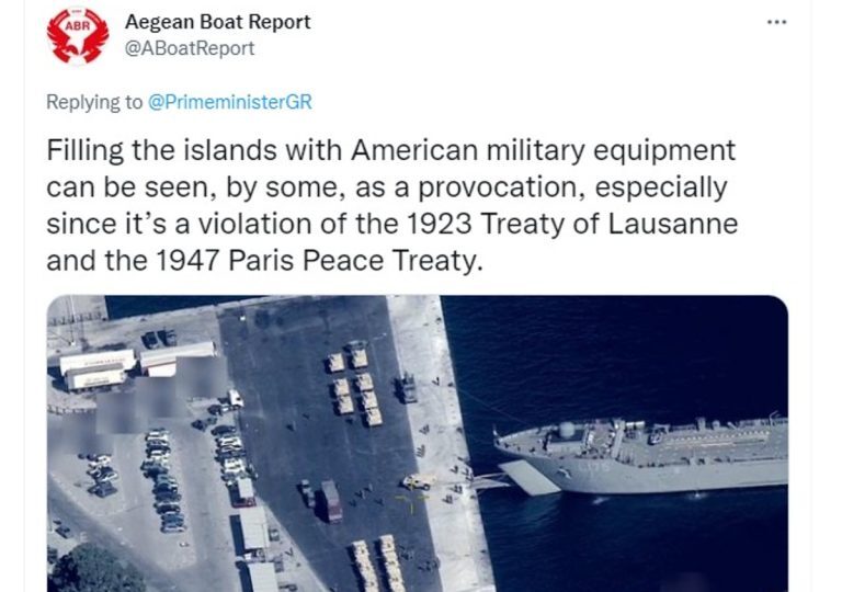 Η ΜΚΟ Aegean Boat Report υιοθετεί τη ρητορική του Ερντογάν: «Η Ελλάδα στέλνει παράνομα οπλισμό στα νησιά»