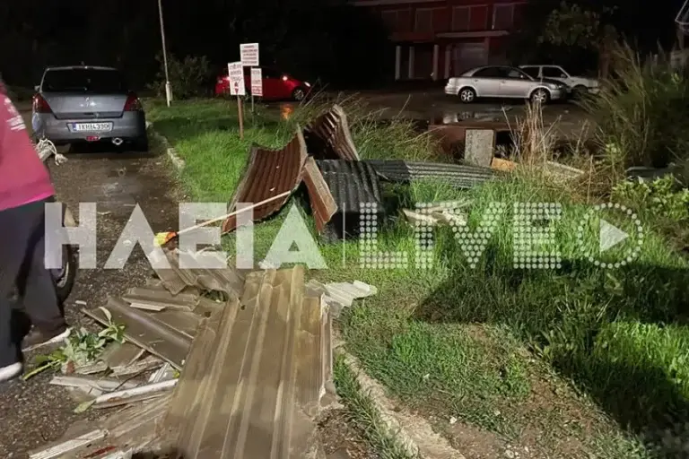 Πύργος: Ανεμοστρόβιλος σάρωσε την περιοχή των ΚΤΕΛ