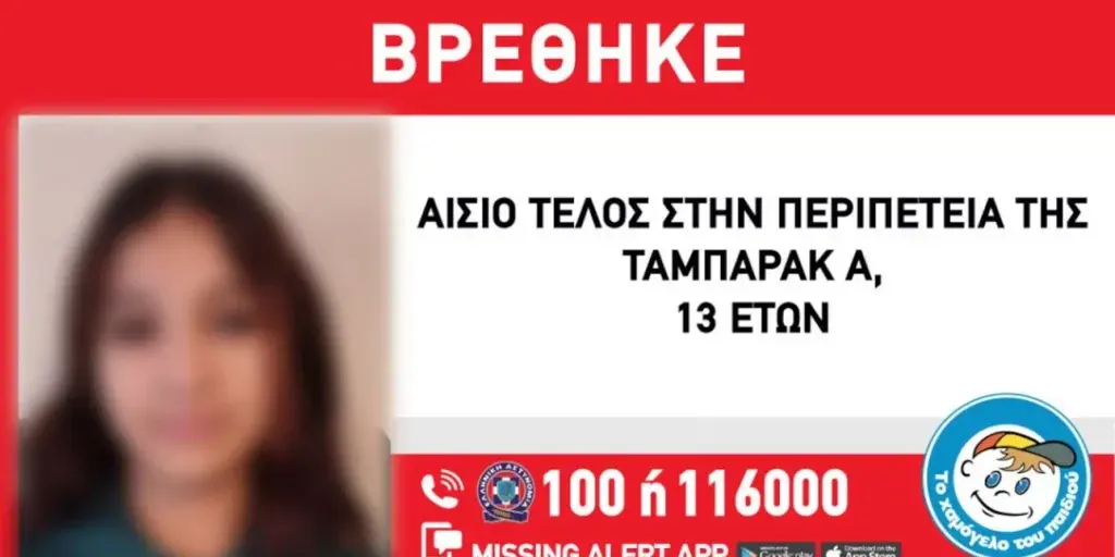 Αίσιο τέλος για την αρπαγή της 13χρονης στο Μεταξουργείο