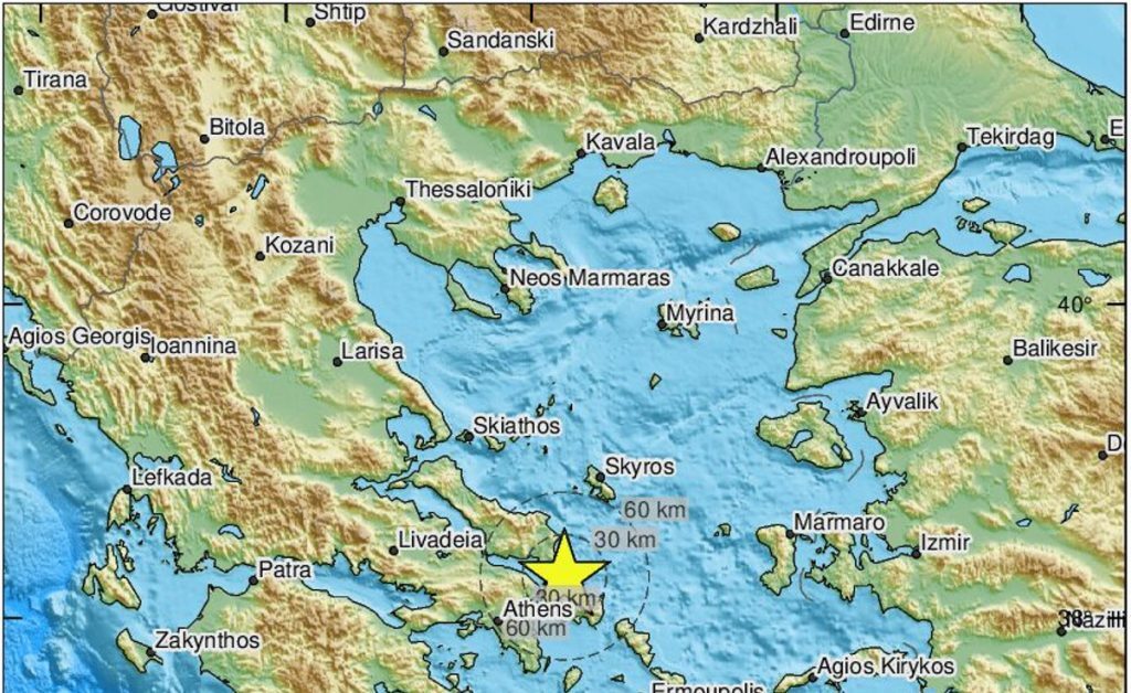 Διπλός σεισμός στην Εύβοια – «Κουνήθηκε» και η Αττική