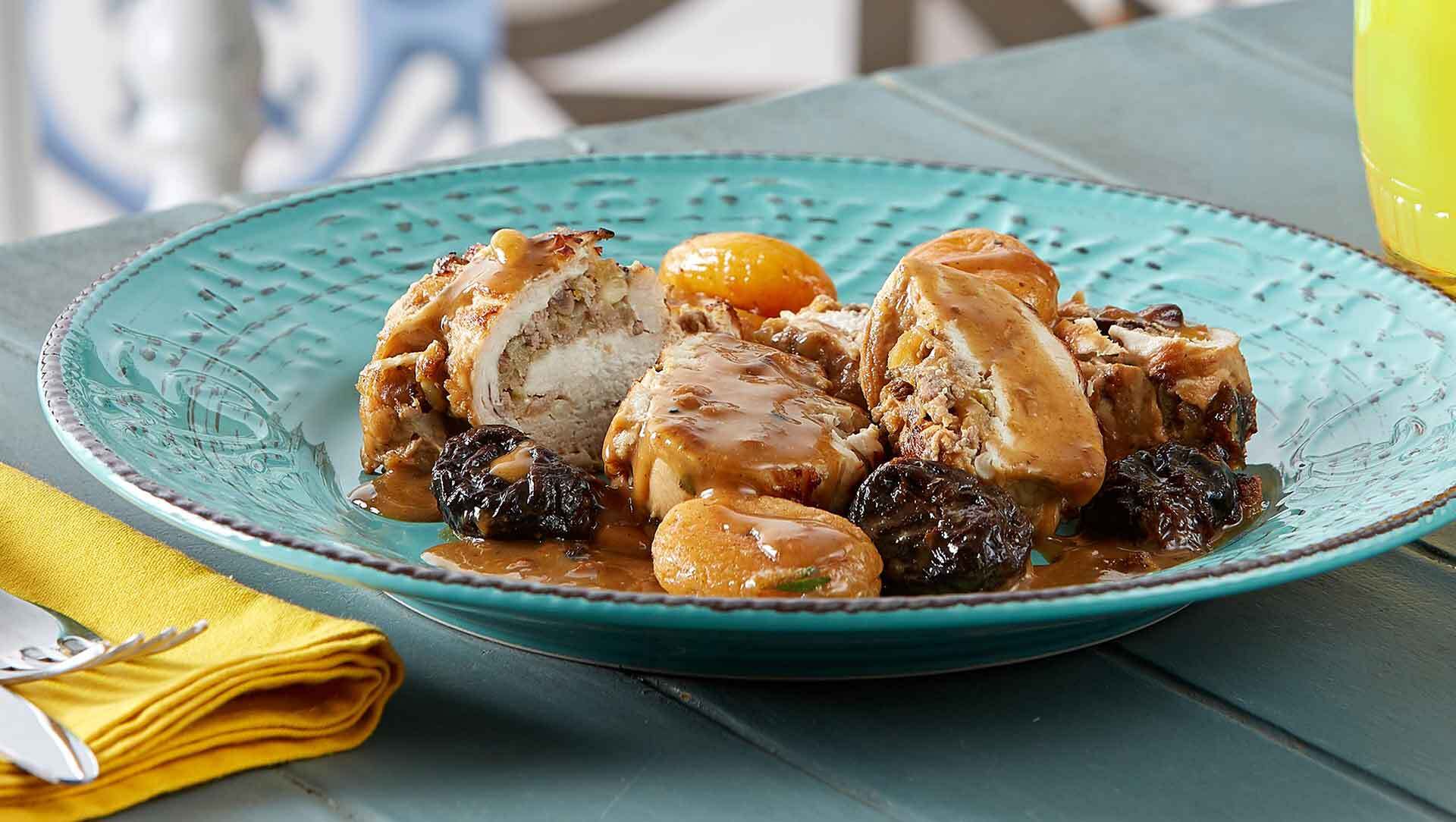 Χριστουγεννιάτικο κοτόπουλο γεμιστό