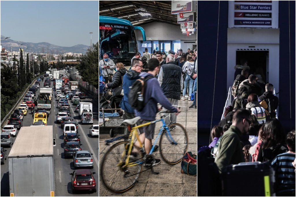 Έξοδος Πάσχα: Εγκαταλείπουν με κάθε τρόπο την Αθήνα οι εκδρομείς – Γεμάτα με εκδρομείς λεωφορε