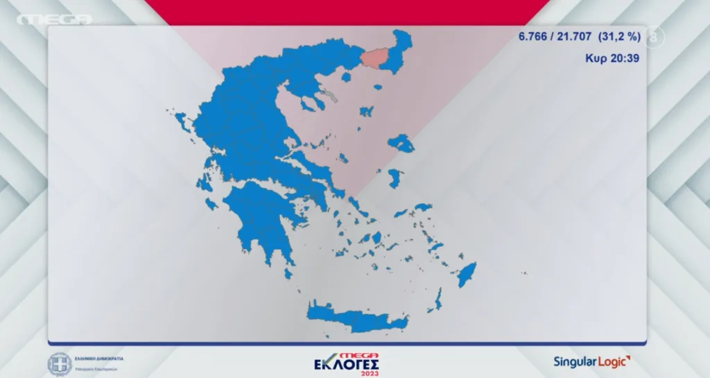 Live Αποτελέσματα εκλογών 2023: Ανεπανάληπτος θρίαμβος ΝΔ και Μητσοτάκη – 20 μονάδες η διαφορά