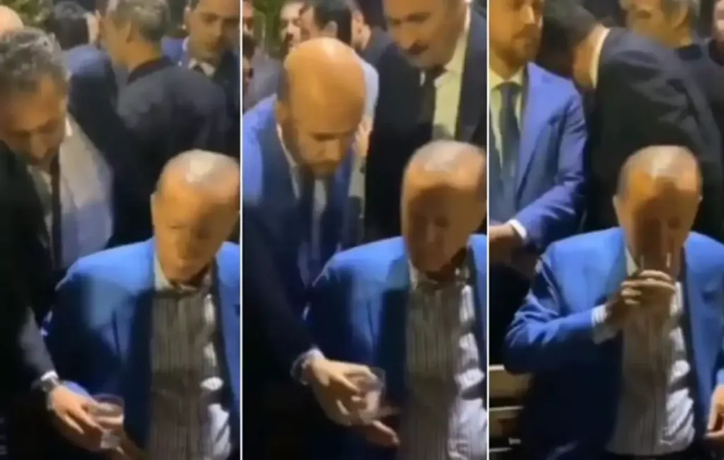 Τουρκία: Ο Ερντογάν αρνείται να πάρει νερό από τον σωματοφύλακά του [βίντεο]