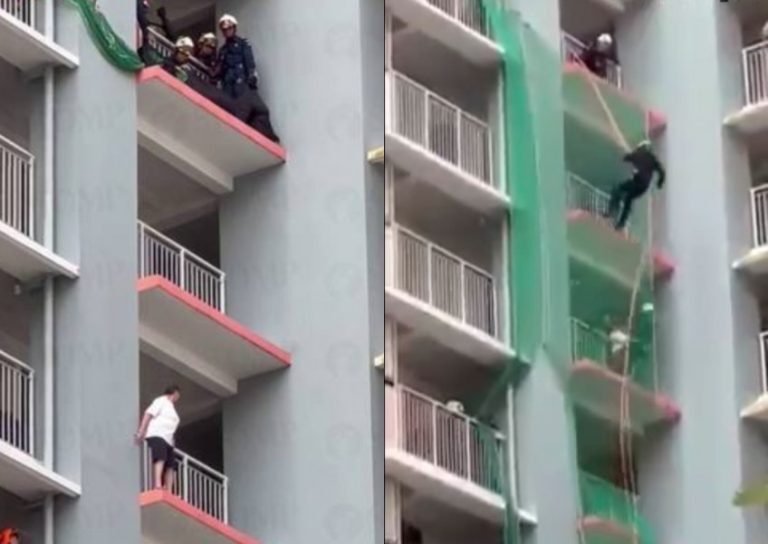Viral βίντεο: «Κομάντο» διασώστες στην Σιγκαπούρη σώζουν ηλικιωμένη που προσπαθούσε να πηδήξει από μπαλκόνι