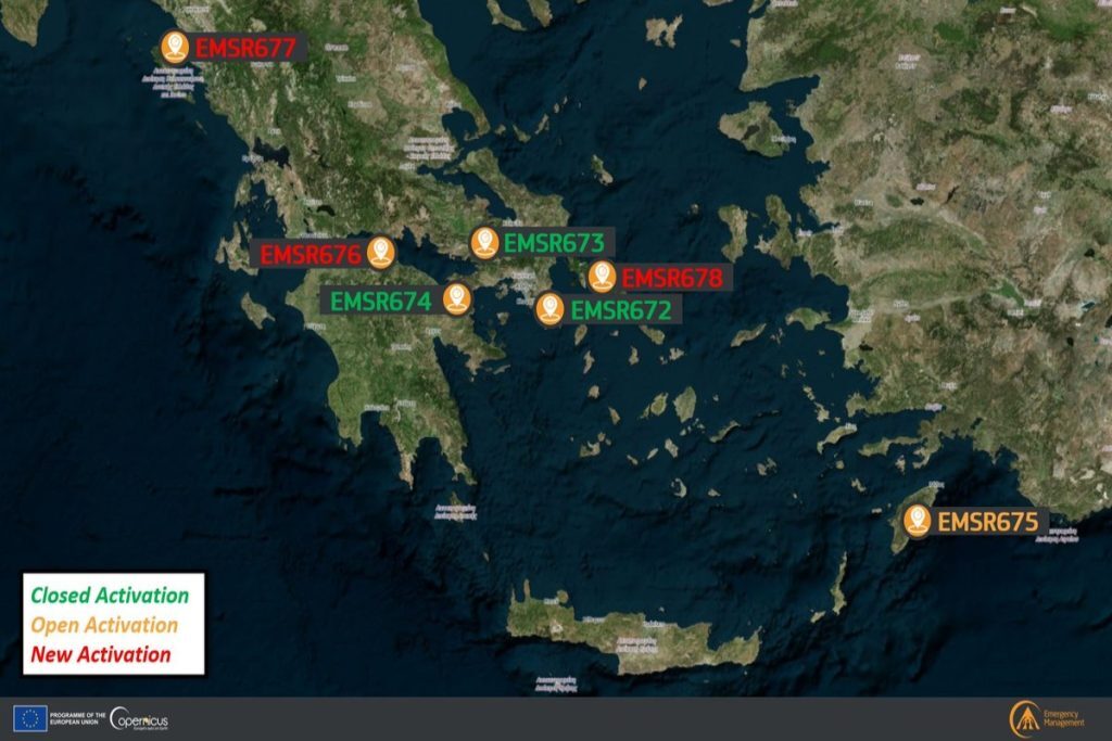 Φωτιές: Ενεργοποιήθηκε η ευρωπαϊκή υπηρεσία Copernicus για Αίγιο, Κέρκυρα και Κάρυστο