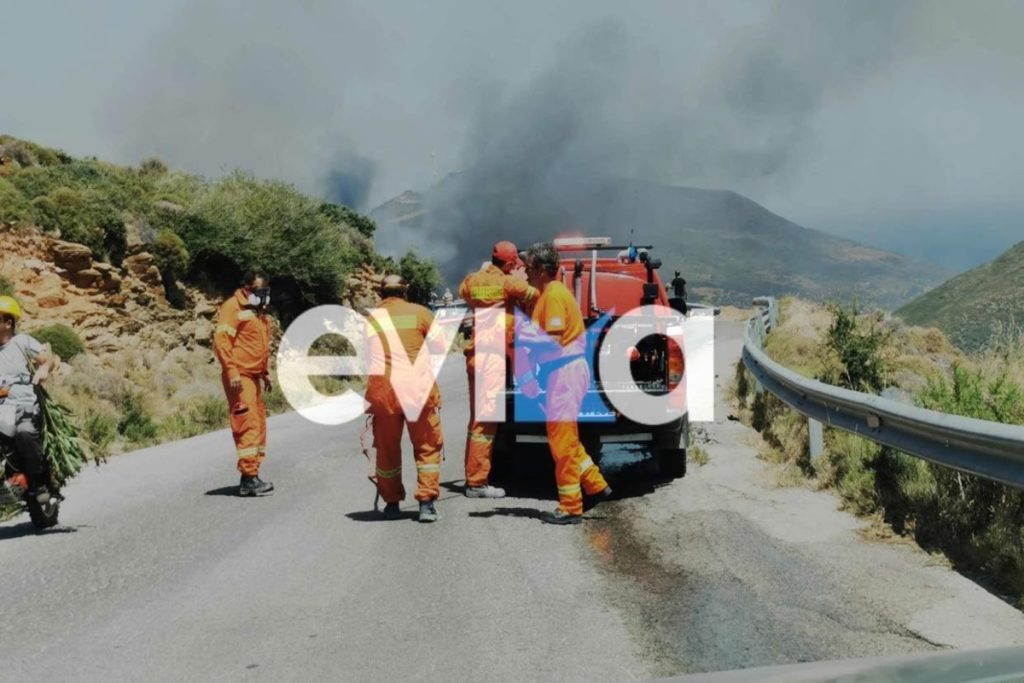 Μεγάλη φωτιά στην Κάρυστο: Σε τρία μέτωπα η πυρκαγιά – Εκκενώνεται το χωριό Ποτάμι