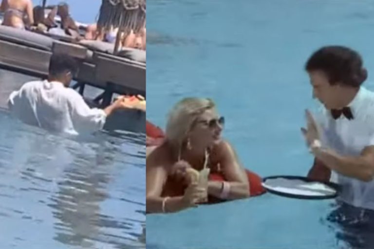 Ρόδος: Ο σερβιτόρος και η σκηνή από ταινία του 1984 με τον Νίκο Παπαναστασίου – Σάλος με τον «Λαλάκη» στο twitter [βίντεο]