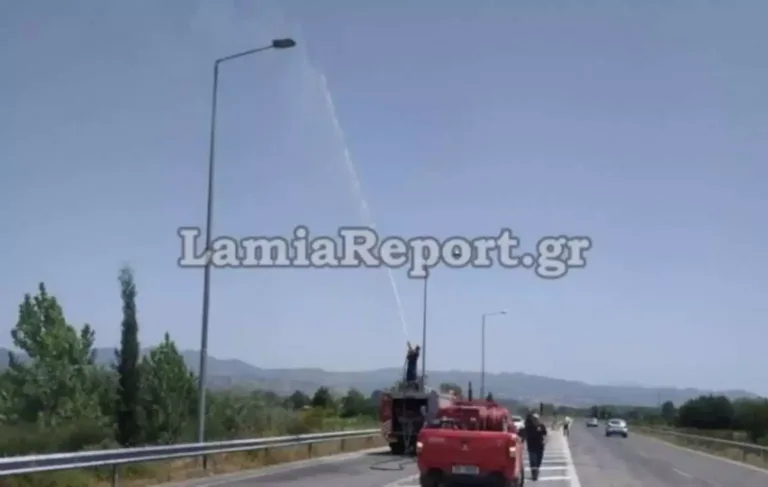 Καύσωνας: Πήραν φωτιά ακόμα και οι λαμπτήρες στις κολόνες στην Λαμία