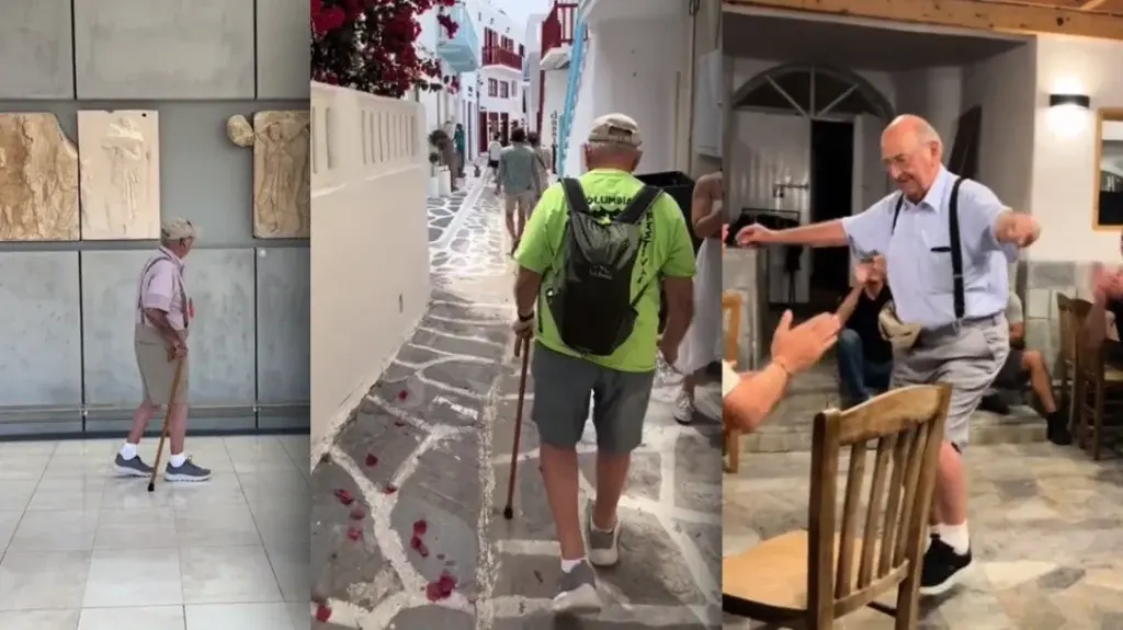 Ομογενής 89 ετών έρχεται για πρώτη φορά στην Ελλάδα – Το διασκεδάζει & γίνεται viral στο 