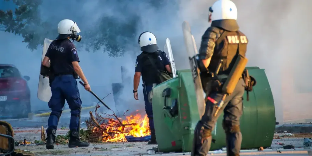 Λάρισα: Επεισόδια κατά την άφιξη Μητσοτάκη – Προσαγωγές και τραυματισμοί αστυνομικών