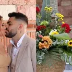 Σαν πριγκίπισσα η Λάουρα Νάργες με το παραμυθένιο της φόρεμα – Το φιλί με τον Σαντικάι έξω από την εκκλησία που βαφτίστηκε ο γιος τους