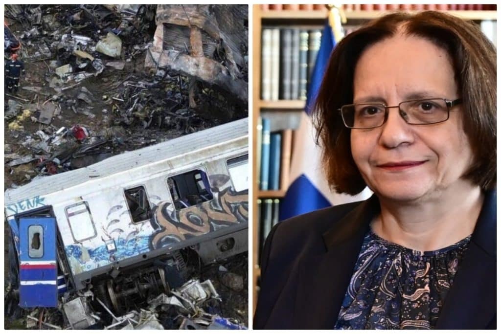 Τέμπη: Στα συντρίμμια των βαγονιών η Εισαγγελέας του Αρείου Πάγου