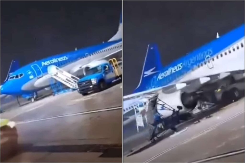 Ισχυροί άνεμοι παρασύρουν σταθμευμένο αεροπλάνο [Βίντεο]