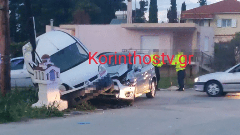 Σφοδρή σύγκρουση οχημάτων στην Κόρινθο – Το ένα «καβάλησε» το άλλο [Βίντεο-Εικόνες]