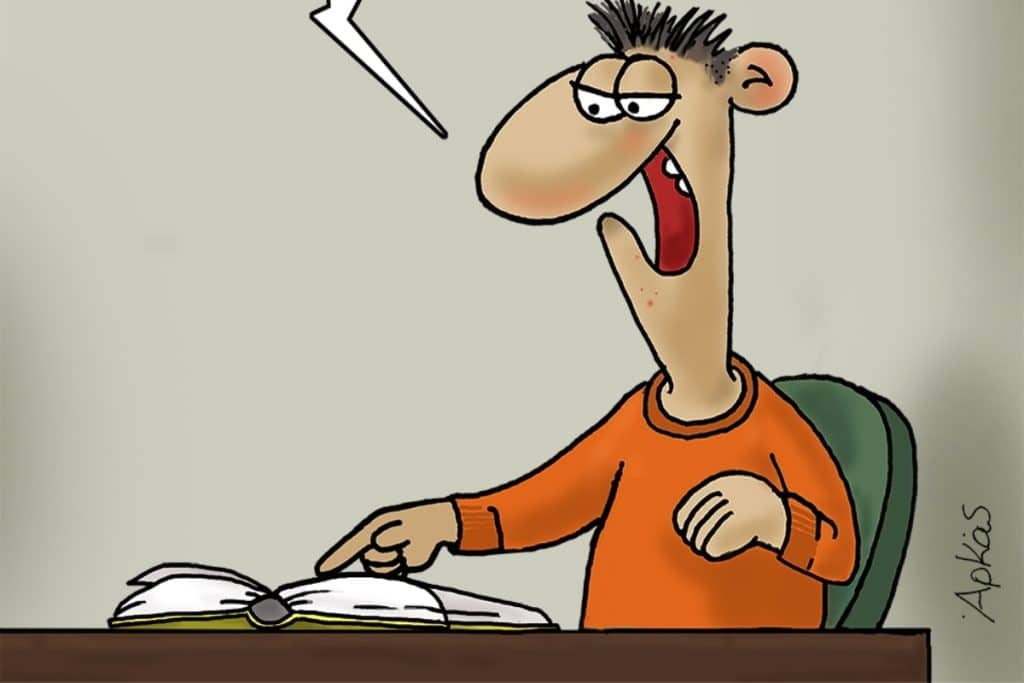 Σκίτσο-«γροθιά» για τη νέα εποχή και την τεχνολογία – Όταν ο Αρκάς προσπαθεί να διαβάσει