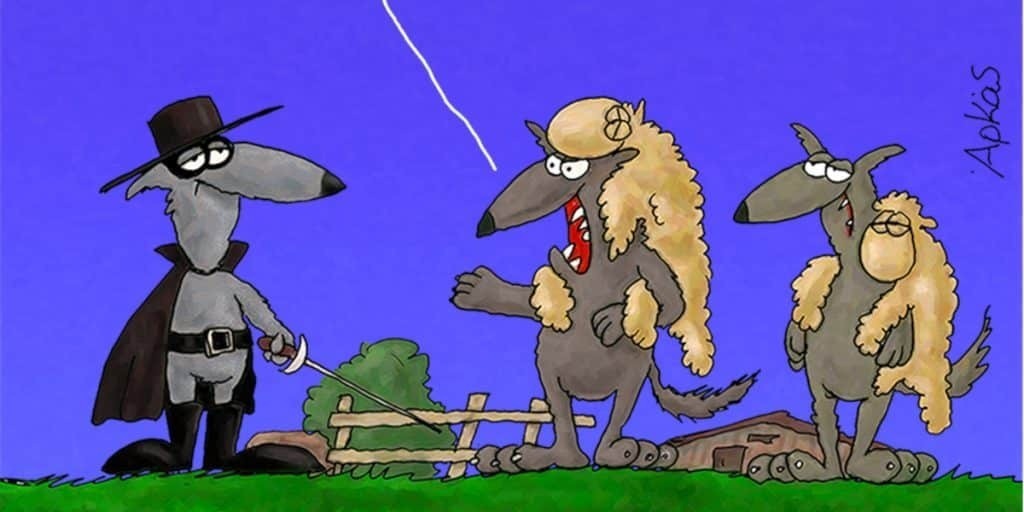 Αρκάς: Το σκίτσο όλο «αιχμή» για το πρόβατο και… τους λύκους [Εικόνα]