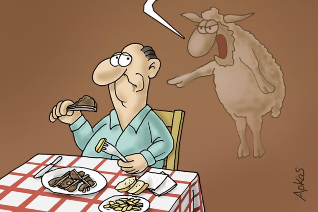 «Τα σπάει» το σκίτσο του Αρκά για την Τσικνοπέμπτη [Εικόνα]