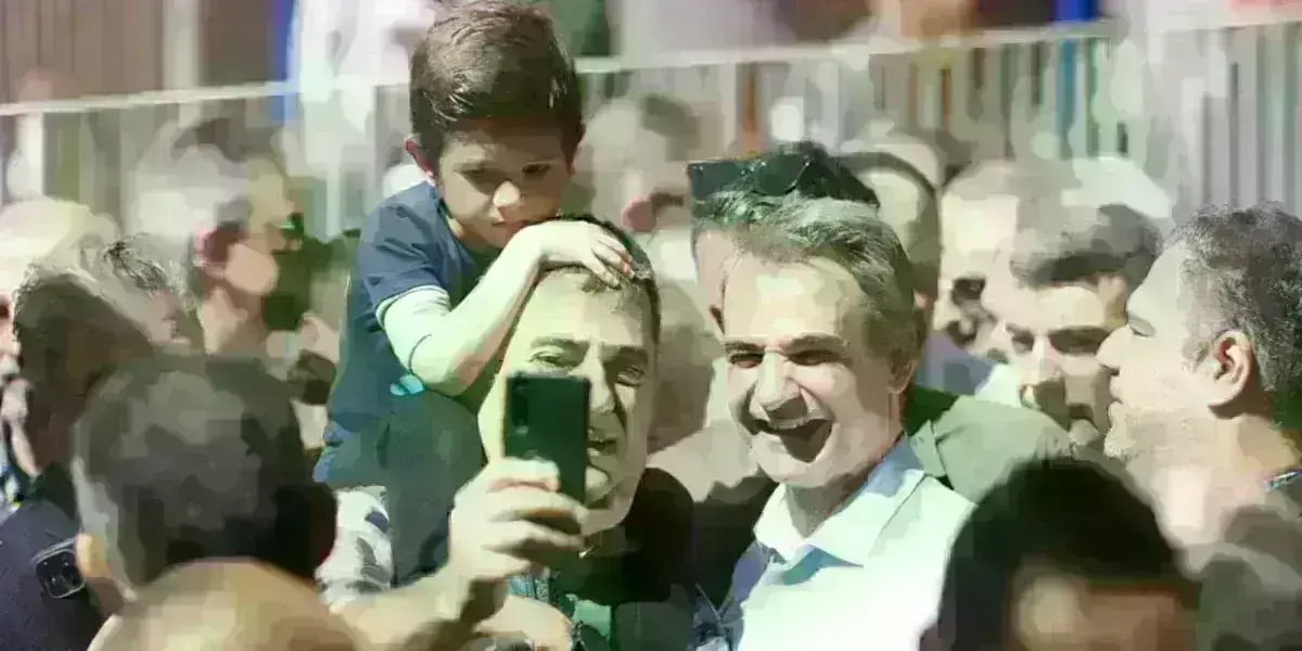 Ο Κυριάκος Μητσοτάκης στο Μοσχάτο