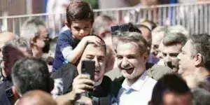 Ο Κυριάκος Μητσοτάκης στο Μοσχάτο