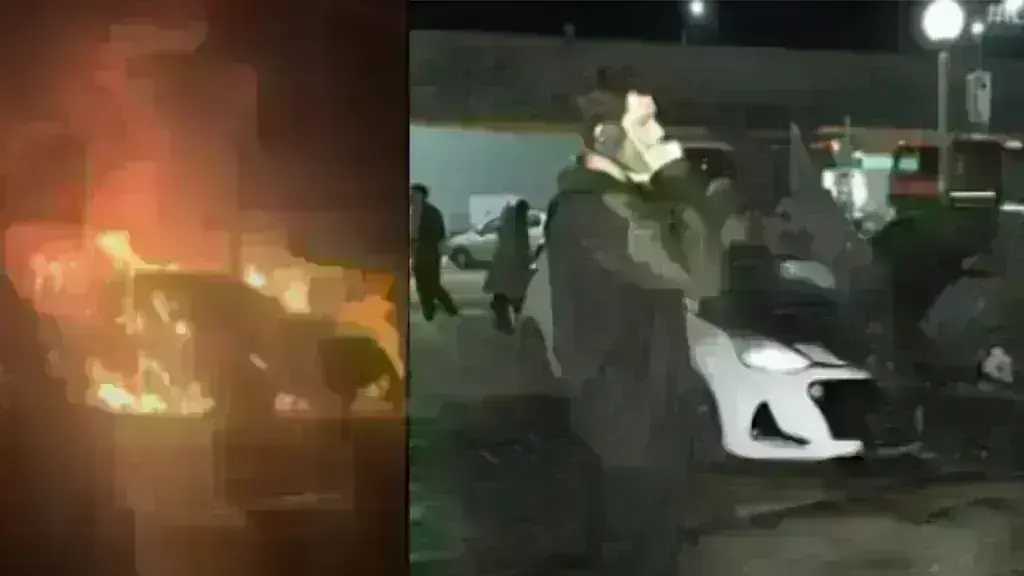 Γιώργος Αμούτζας: Πανικοβλημένος μπροστά στο καμένο αμάξι του – Στο πλευρό του συνεχώς η Τάνια