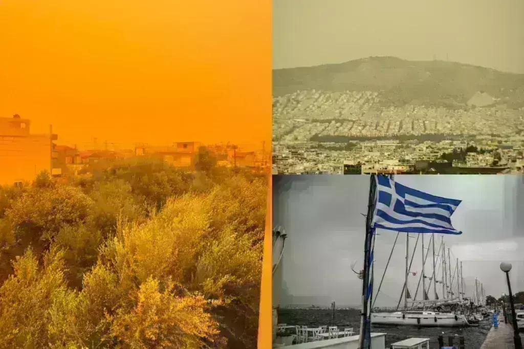Καιρός: «Σκέπασε» τη χώρα η αφρικανική σκόνη, πότε υποχωρεί το φαινόμενο – Απόκοσμες εικόνες από τις
