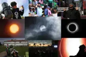 Ολική έκλειψη ηλίου: Τα μάτια στον ουρανό - Η στιγμή που η Σελήνη κάλυψε τον ήλιο - Μπρα ντε φερ Τράμπ Μπάιντεν με φόντο το σπάνιο φαινόμενο [εικόνες-βίντεο]