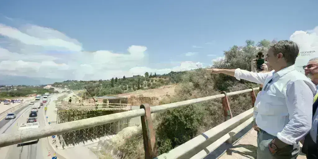 Επίσκεψη Μητσοτάκη σε εργοτάξιο του Οδικού Άξονα Πατρών-Πύργου