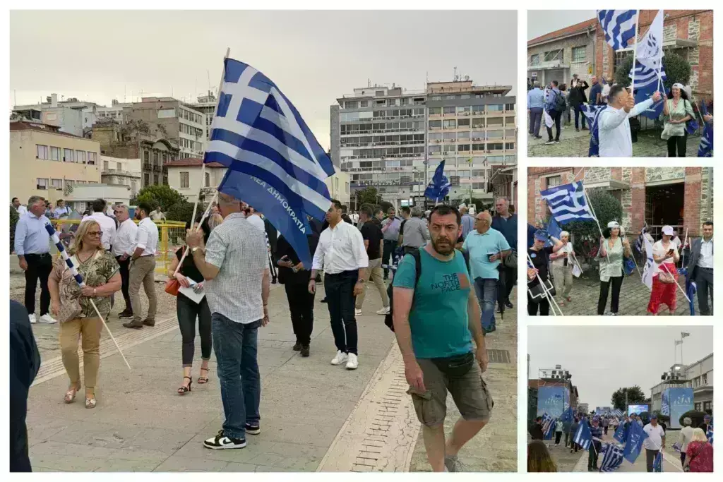 Θεσσαλονίκη: Άρχισε να μαζεύεται ο κόσμος για την ομιλία Μητσοτάκη