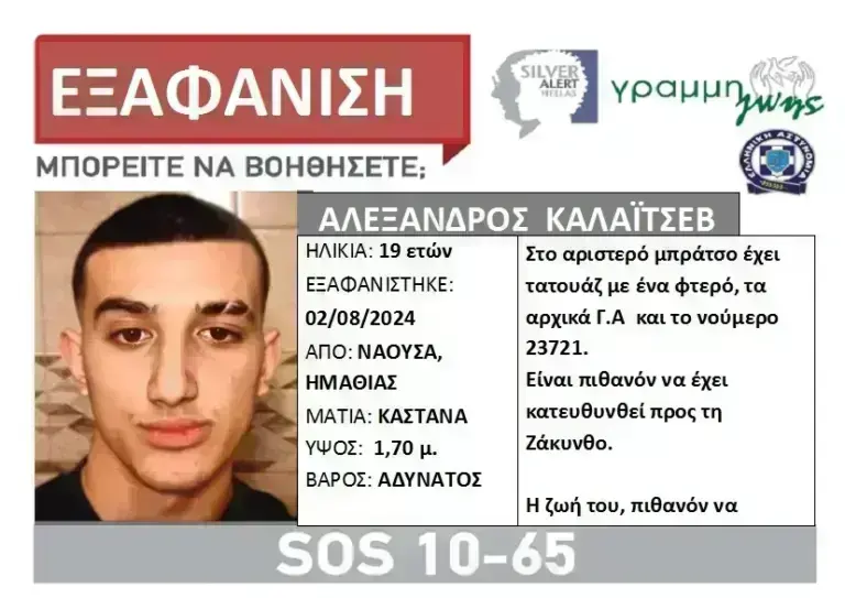 Εξαφάνιση 19χρονου από την Νάουσα Ημαθίας