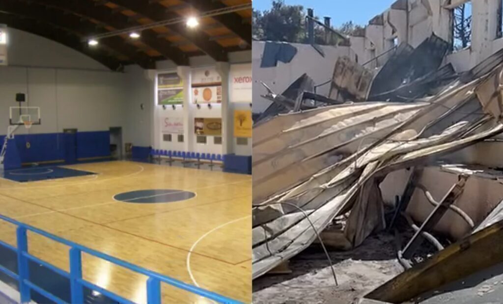 Κάηκε ολοσχερώς το κλειστό της Νέας Πεντέλης: Δείτε το πριν και το μετά – Συγκινεί ο προπονητής [εικόνες- βίντεο]