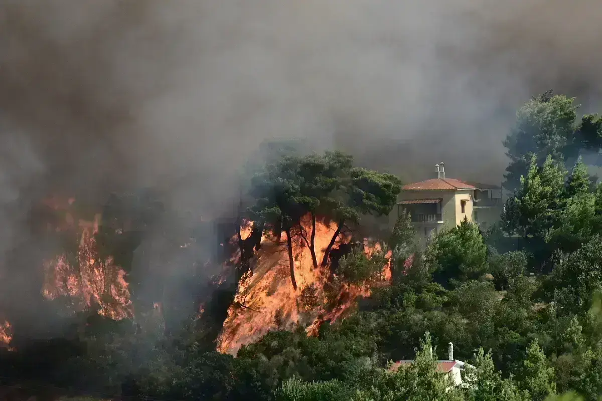 Μεγάλη φωτιά κοντά σε σπίτια στον Βαρνάβα - Μέτωπα και σε Μέγαρα, Φιλιάτες και Λαγκαδά