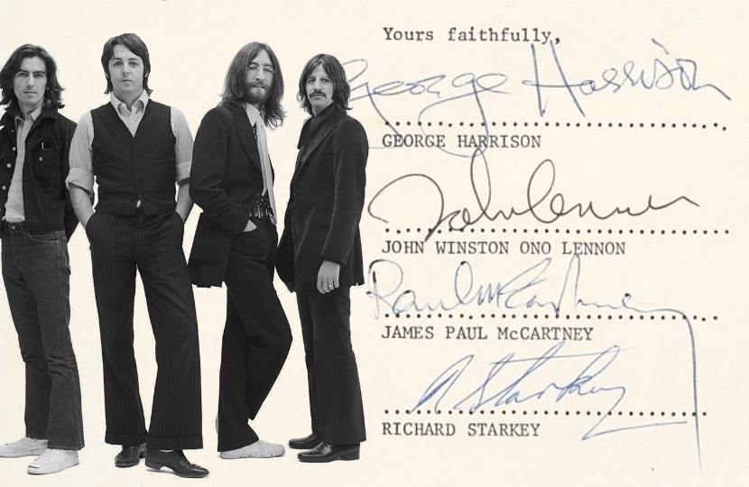 Beatles: Εξακολουθούν να πουλάνε 54 χρόνια αφού διαλύθηκαν – Σε δημοπρασία συμβόλαιο που υπέγραψαν