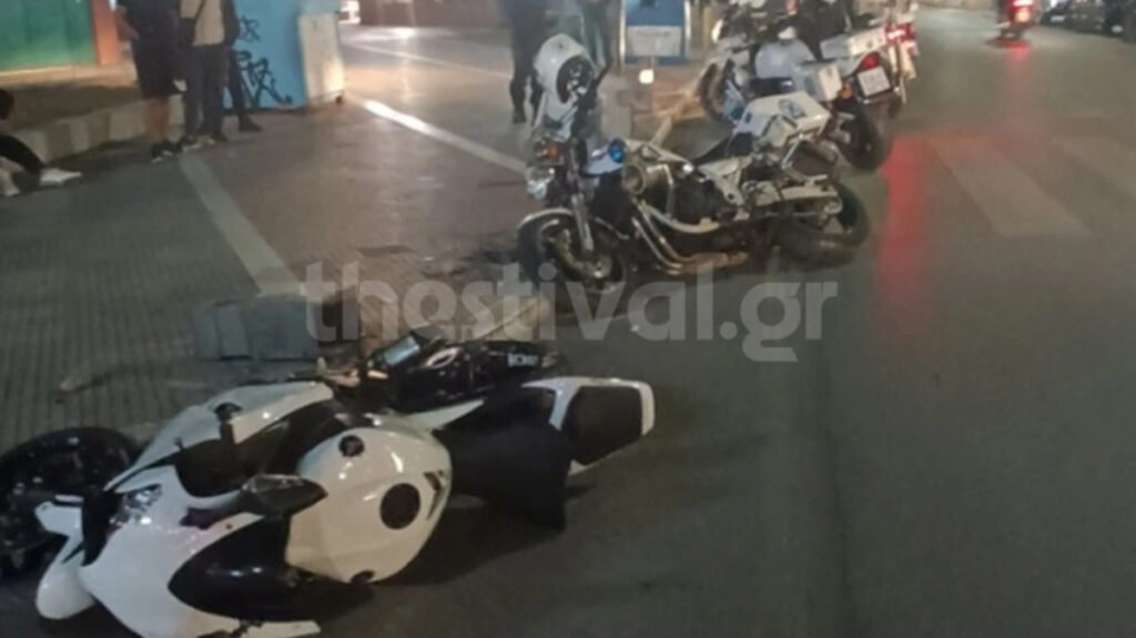 Θεσσαλονίκη: Μοτοσικλετιστής εμβόλισε μηχανή της ομάδας Ζ – Ένας αστυνομικός τραυματίας