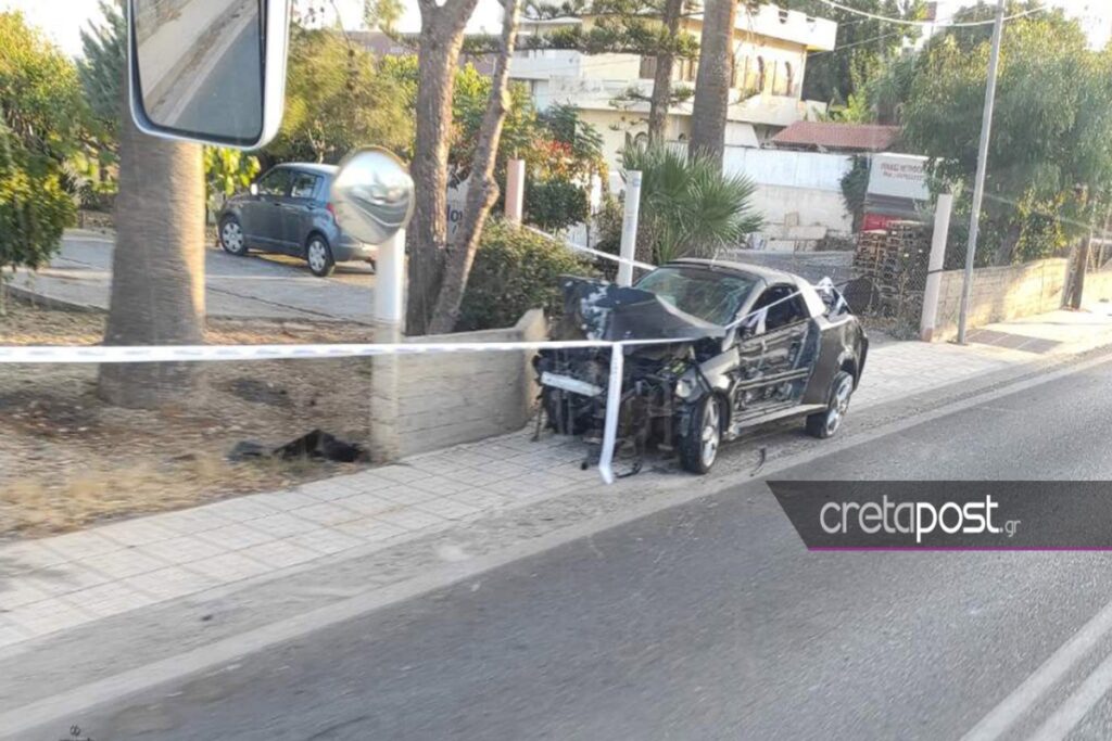 Κρήτη: Αυτοκίνητο «καρφώθηκε» σε τοίχο – Στο νοσοκομείο ένα άτομο