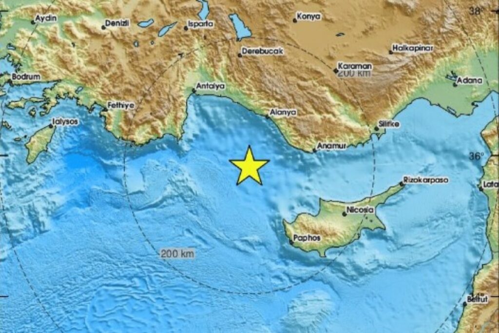 Σεισμός 4,8 Ρίχτερ βόρεια της Κύπρου – Τι δίνει το Ευρωμεσογειακό