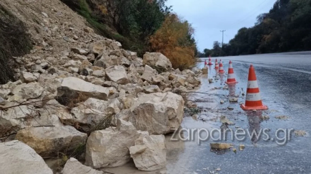 Χανιά: Κατολίσθηση στην εθνική οδό Χανίων – Κισσάμου – Έπεσαν βράχια [βίντεο]