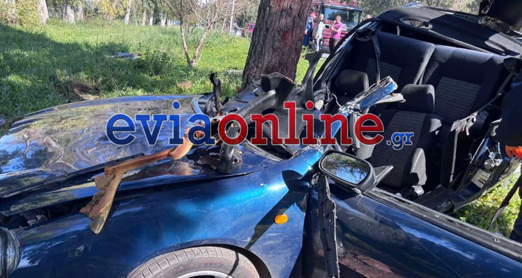 Τραγωδία στην Εύβοια: Δύο 20χρονοι νεκροί σε τροχαίο – Το αυτοκίνητό τους καρφώθηκε σε δέντρο