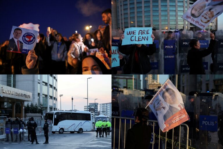 Στο Δικαστικό Μέγαρο ο Ιμάμογλου για να παρουσιαστεί ενώπιον του εισαγγελέα – Πλήθος διαδηλωτών στους δρόμους [εικόνες-βίντεο]