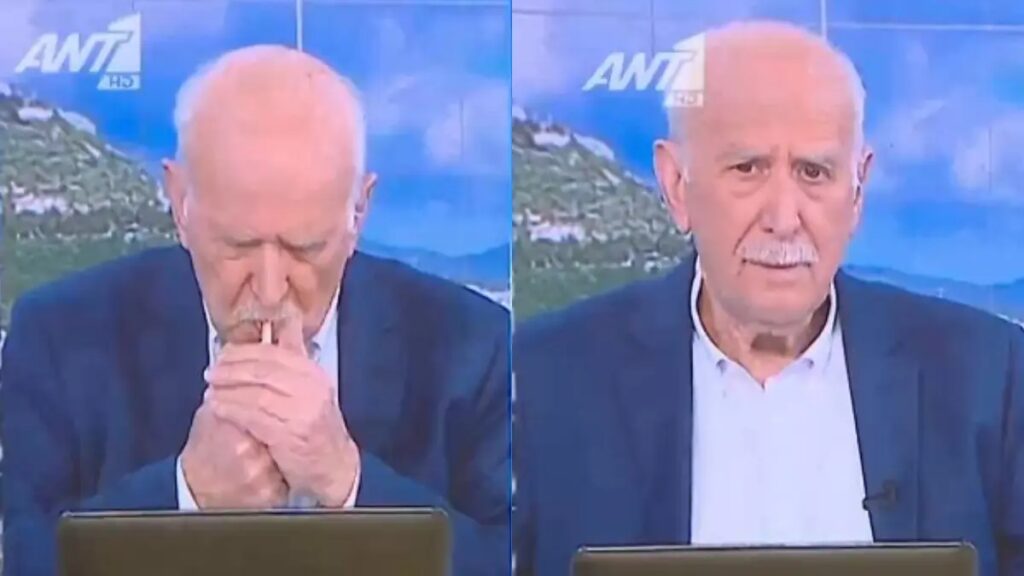 Παπαδάκης: Απίστευτη γκάφα από τον ΑΝΤ1 – Τον έδειξαν στον αέρα του Καλημέρα Ελλάδα να καπνίζει (Βίντεο)