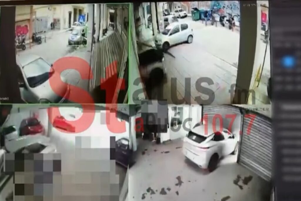 Θεσσαλονίκη: Αυτοκίνητο πέρασε μέσα από γκαραζόπορτα και χτύπησε μηχανή [βίντεο]