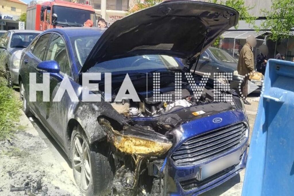 Πύργος: Aυτοκίνητο κάηκε από κάρβουνα που άφησαν δίπλα σε κάδο