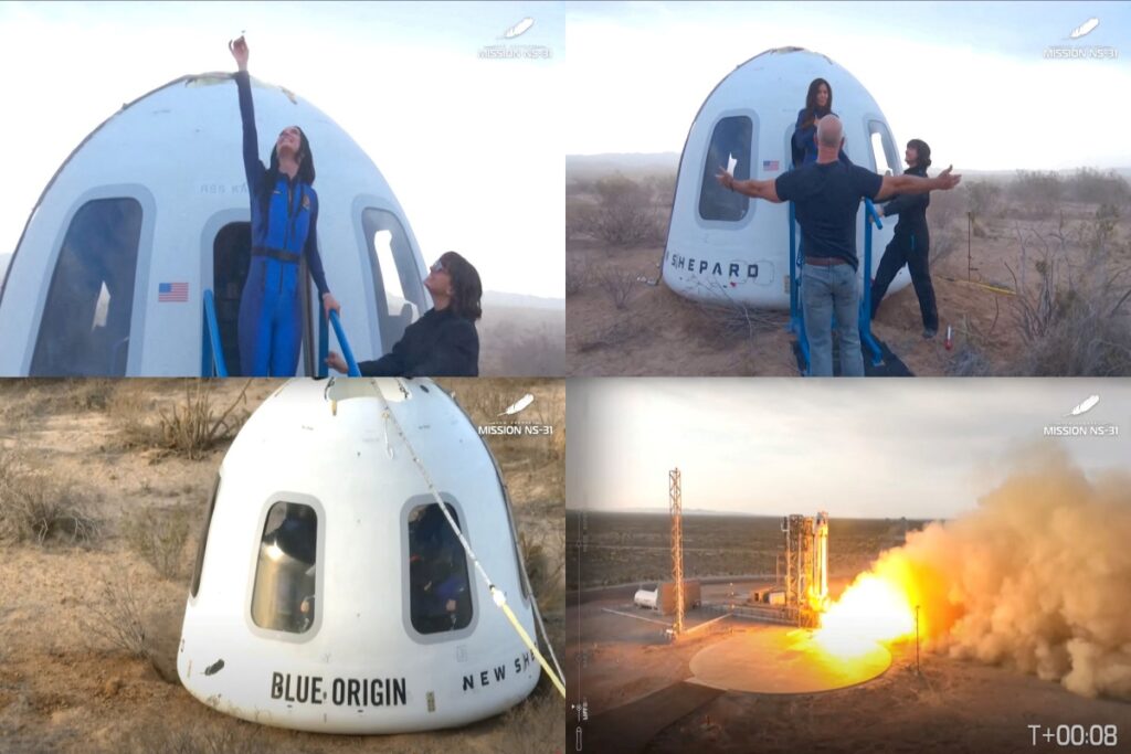 Blue Origin: Ολοκληρώθηκε η γυναικεία αποστολή στο διάστημα – Η Katy Perry γονάτισε και φίλησε