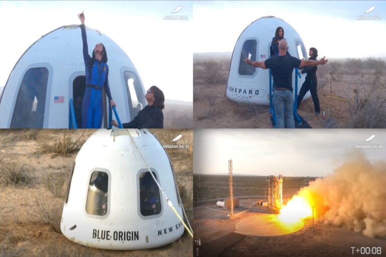 Blue Origin: Ολοκληρώθηκε η γυναικεία αποστολή στο διάστημα – Η Katy Perry γονάτισε και φίλησε